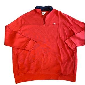 Izod Lacoste Mens 4XL Red Quarter Zip Shirt